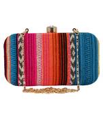 Geomet Embroidered Party Clutch Multi