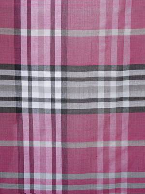 Dark Pink & Beige Viscose Rayon Checked Woven Design Scarf 3