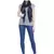 Navy & Black Viscose Rayon Striped Woven Design Scarf