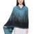 Turquoise & Black Viscose Rayon Graphic Woven Design Shawl