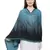 Turquoise & Black Viscose Rayon Graphic Woven Design Shawl