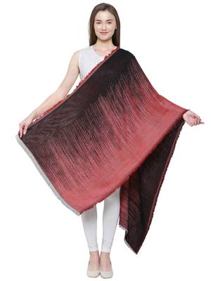 Red & Black Viscose Rayon Graphic Woven Design Shawl 3