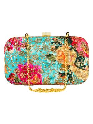 Ethnique Embroidered Party Clutch Multi 1