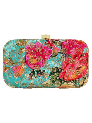 Ethnique Embroidered Party Clutch Multi 3