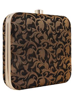 Ethnique Embroidered Party Clutch Black & Gold 2