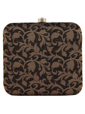 Ethnique Embroidered Party Clutch Black & Gold 3