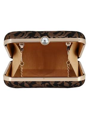 Ethnique Embroidered Party Clutch Black & Gold 5
