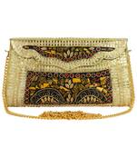 Jewel Mosaic Design and Embelished Party Clutch Bag Gold and Multi