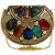 Jewel Mosaic Design Metal Work Party Clutch Bag Gold and Multi