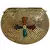Jewel Mosaic Design Metal Work Party Clutch Bag Gold and Multi