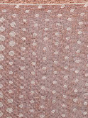 Brown & Beige Cotton Viscose Polka Dot Woven Design Shawl 4