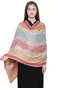 Multi Cotton Viscose Animal Woven Design Shawl