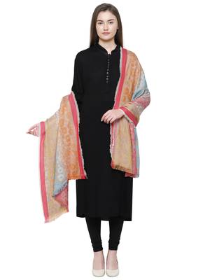 Multi Cotton Viscose Animal Woven Design Shawl 2