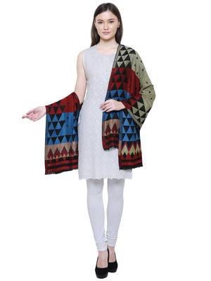 Multicolour Viscose Rayon Geometric Woven Design Shawl 2