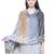 Grey & Multicolour Viscose Rayon Geometric Woven Design Shawl