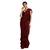 Maroon printed satin saree with blouse