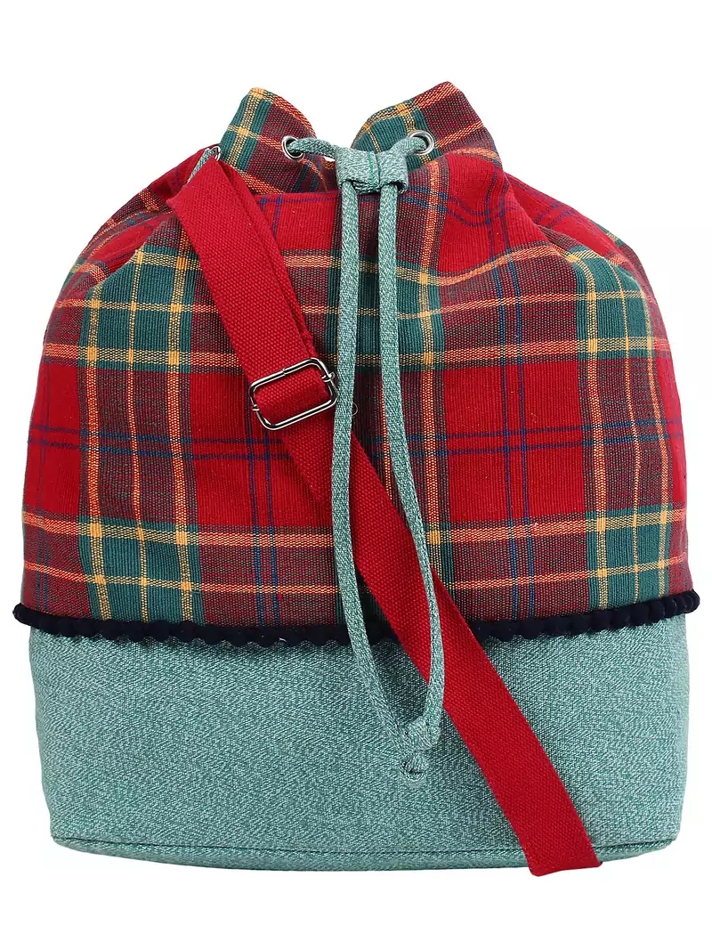 Streak Maroon & Multicolor Canvas Sling Bag