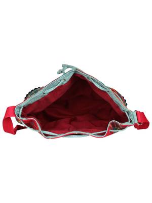 Streak Maroon & Multicolor Canvas Sling Bag 4