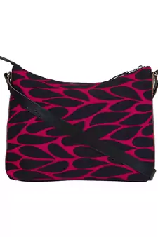Florid Black & Pink Canvas Sling Bag