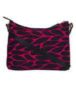 Florid Black & Pink Canvas Sling Bag