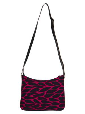 Florid Black & Pink Canvas Sling Bag 4
