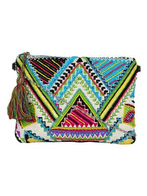 Glitzy Multicolor Jacquard Sling Bag 1