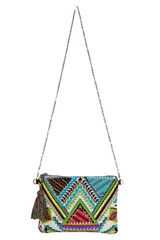 Glitzy Multicolor Jacquard Sling Bag