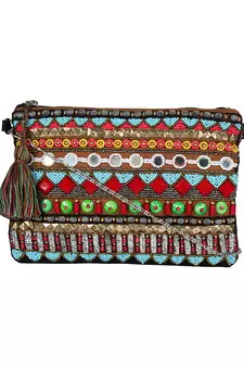 Glitzy Multicolour Jacquard Sling Bag
