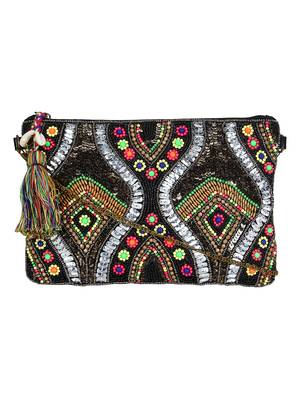 Glitzy Multicolour Jacquard Sling Bag 1