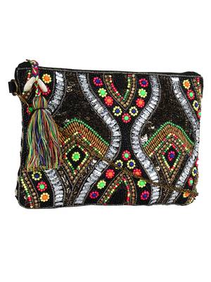 Glitzy Multicolour Jacquard Sling Bag 2