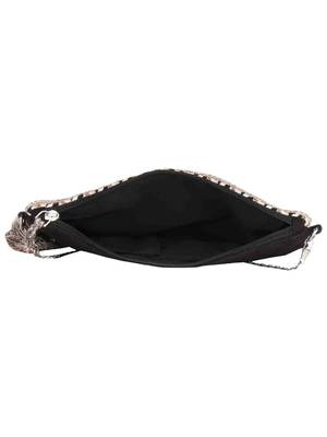 Glitzy Beige Jacquard Sling Bag 5
