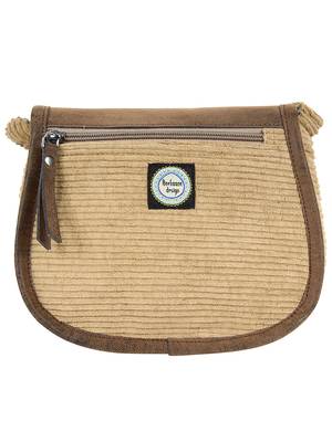 Classic Beige Cotton & Leatherette Sling Bag 3