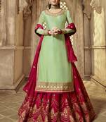 Sea-green embroidered georgette salwar