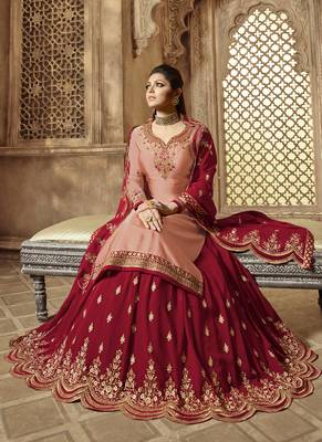 Pink Embroidered Georgette Salwar 2