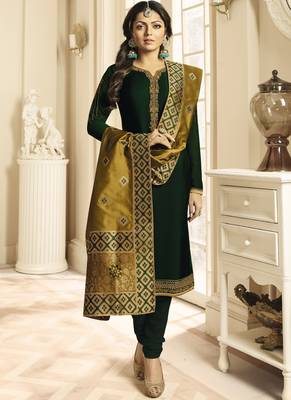Green Embroidered Georgette Salwar 1