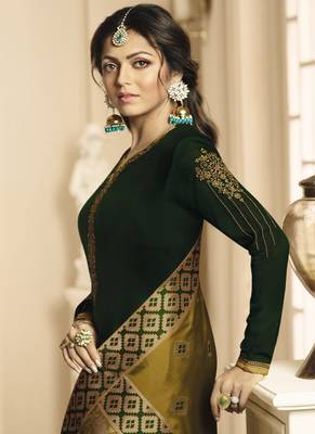 Green Embroidered Georgette Salwar 3