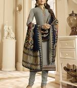 Grey Embroidered Georgette Salwar