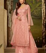 Pink Sequins Net Salwar