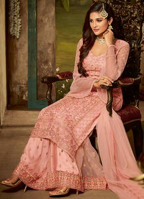 Pink Sequins Net Salwar 2