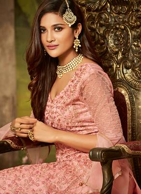 Pink Sequins Net Salwar 3