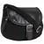 Classic Black Cotton & Leatherette Sling Bag