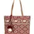 Showy Beige and Off-White Cotton Jacquard Handbag
