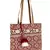 Showy Beige and Off-White Cotton Jacquard Handbag