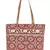 Showy Beige and Off-White Cotton Jacquard Handbag