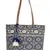 Showy Blue and Off-White Cotton Jacquard Handbag