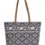 Showy Blue and Off-White Cotton Jacquard Handbag