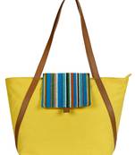 Fancy Yellow Solid Cotton Handbag