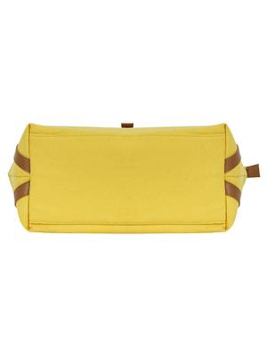 Fancy Yellow Solid Cotton Handbag 5