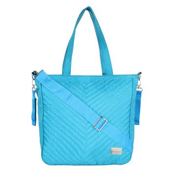 Eva Turquoise Solid Leatherette Handbag 1