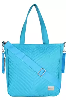 Eva Turquoise Solid Leatherette Handbag